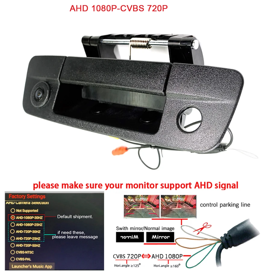 1920*1080P Ahd Telecamera Posteriore Con Maniglia Per Bagagliaio Per Dodge Ram 2009-2012 Challenger Viper Charger Intrepid Stealth Neon Shadow Camera