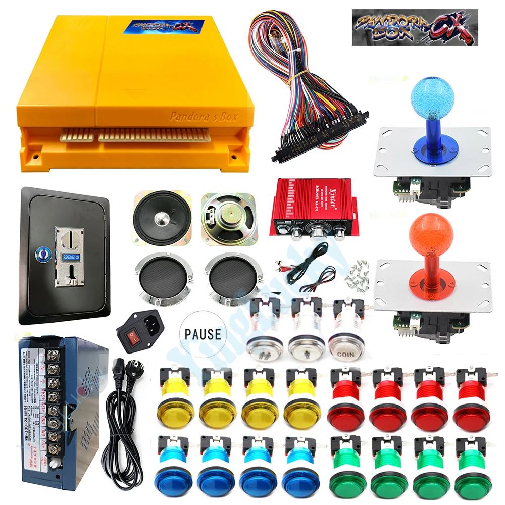 Pandora Box Cx Arcade Kit Con Cavo Jamma 28P Led Arcade Joystick Gettoniera Amplificatore Arcade Per Arcade Machine Cabinet
