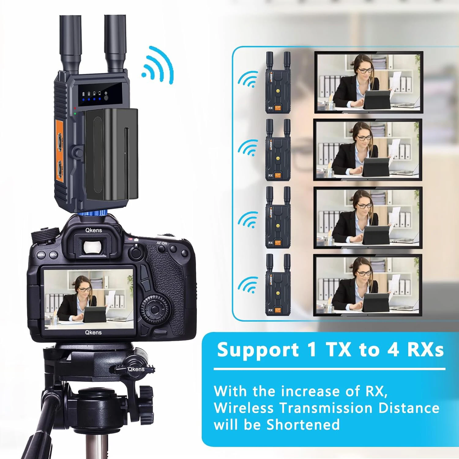 Trasmettitore E Ricevitore Wireless Hdmi 4K Supporto Extender Hdmi Batteria Doppio Display/Loop Hdmi Per Streaming Live Della Fotocamera 200M
