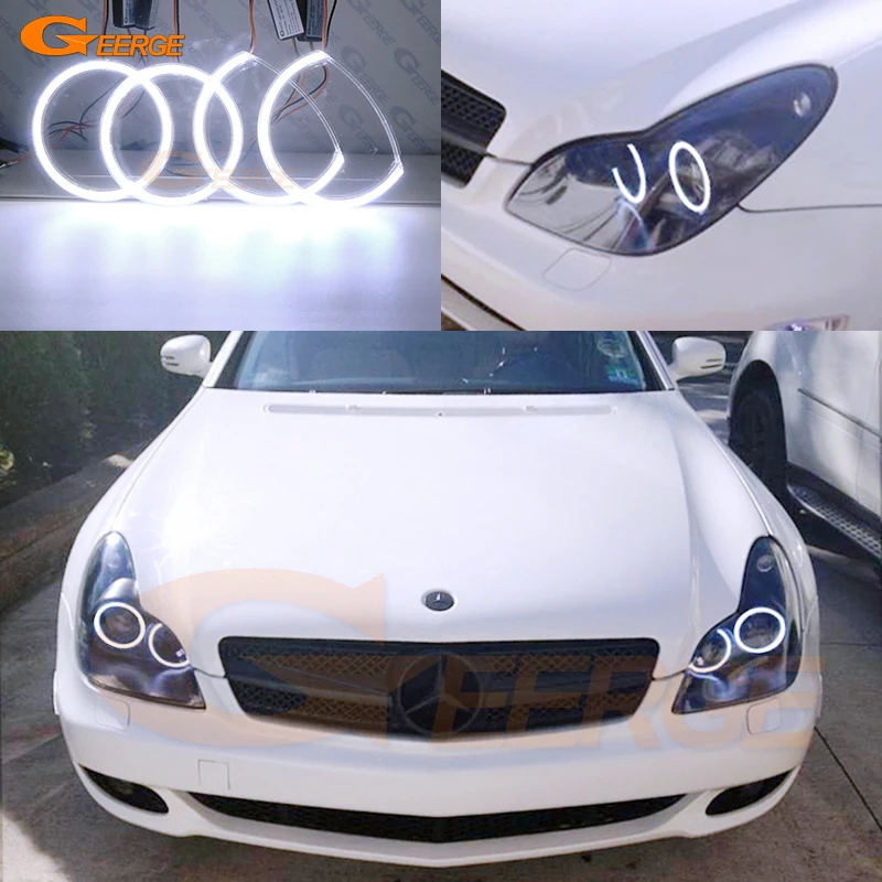 Per Mercedes Benz Cls W219 C219 2004-2010 Eccellente Pannocchia Ultra Luminosa Led Angel Eyes Kit Halo Rings Day Light
