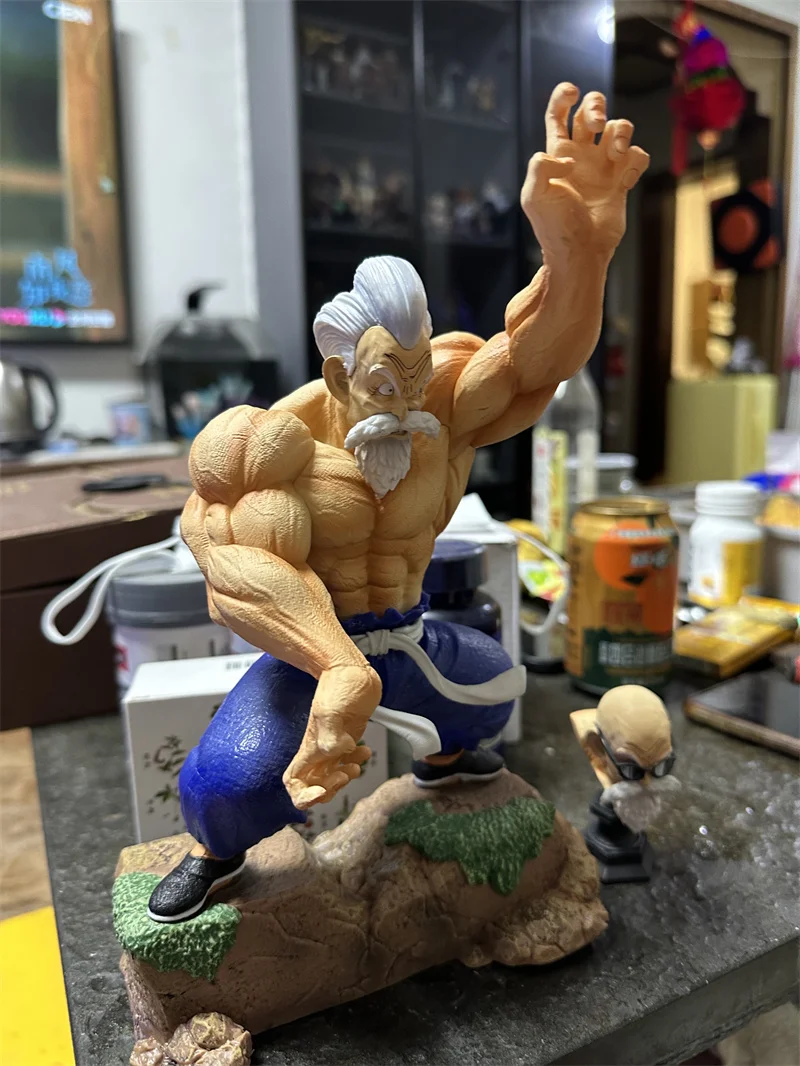 25Cm Dragon Ball Figures Master Roshi Muscle Action Figures Kamehameha Anime Pvc Model Collection Toys Decorazione Del Desktop Regali