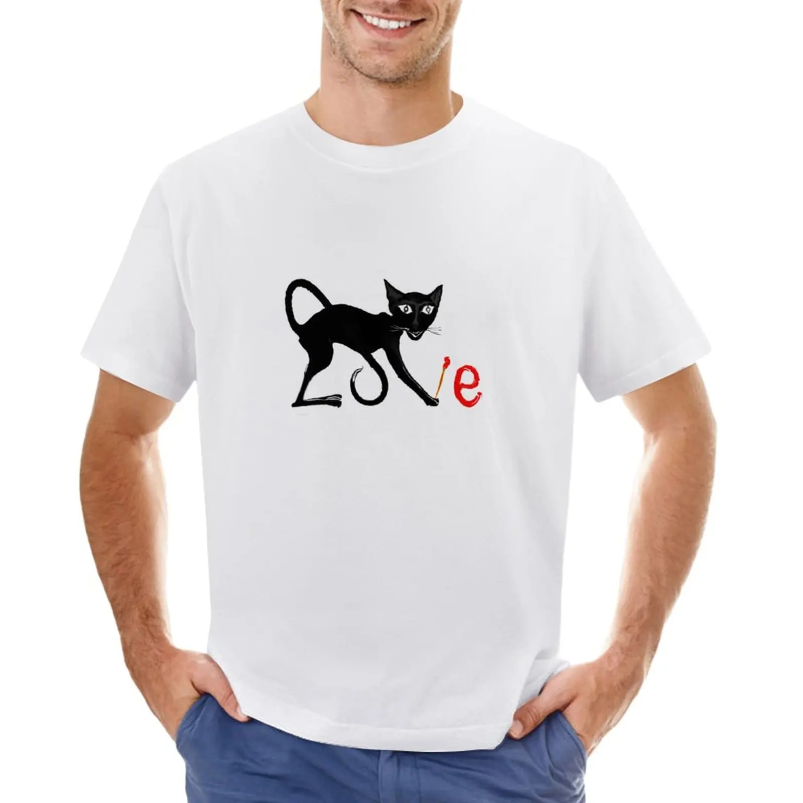 Black Cats Lover Chat Noir Graffiti Artist T-Shirt Camicie Graphic Tees Plus Size Top Magliette Uomo