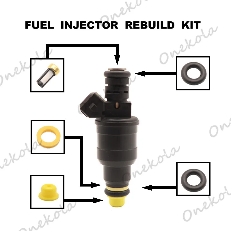 Fuel Injector Repair Kit Orings Filters For 90-93 Volvo 240 2.3L 1985-1991 Peugeot 405 1.9L 0280150734