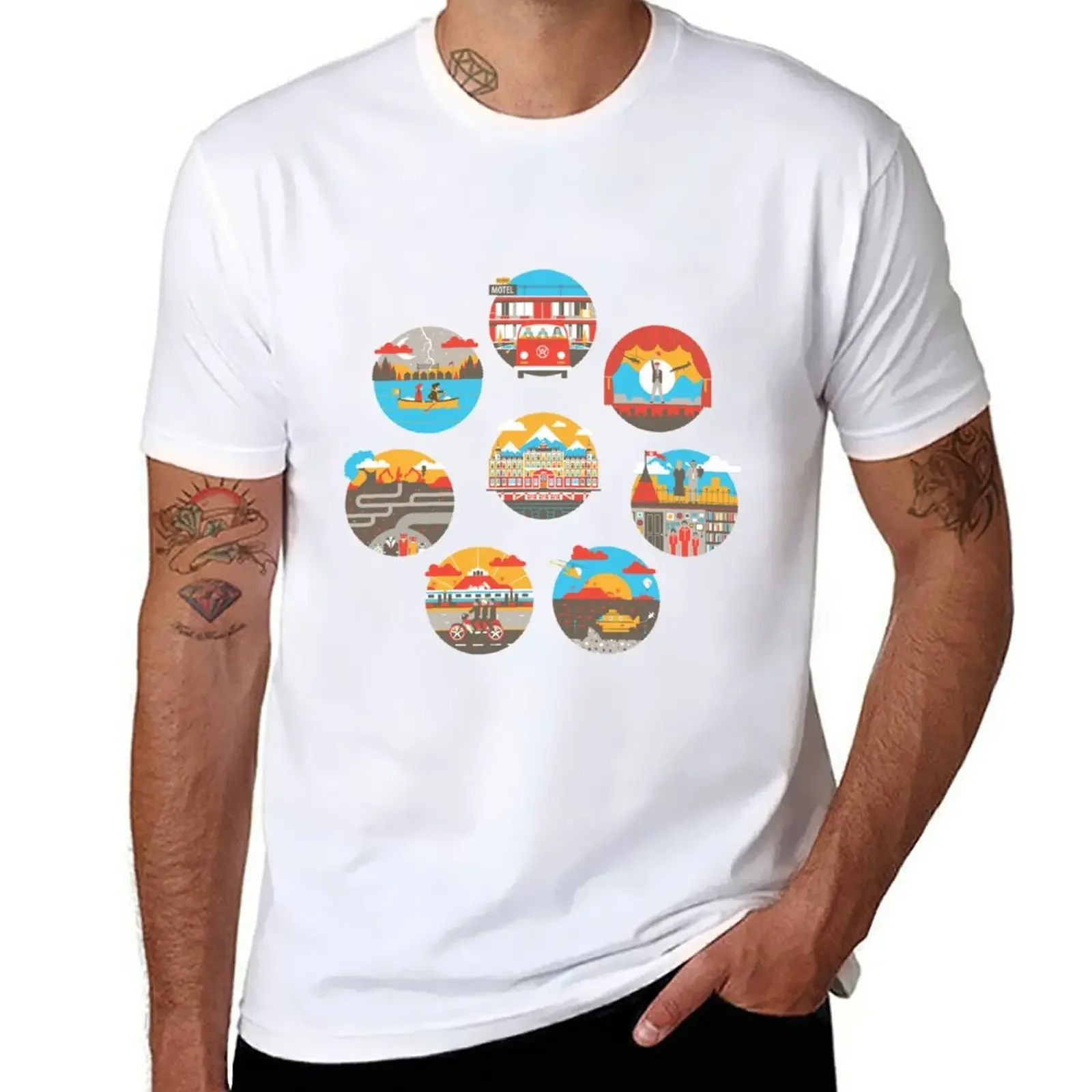 Ber Anderson Film Icona Illustrazioni T-Shirt Anime Vestiti Estetici T-Shirt Da Uomo Vintage