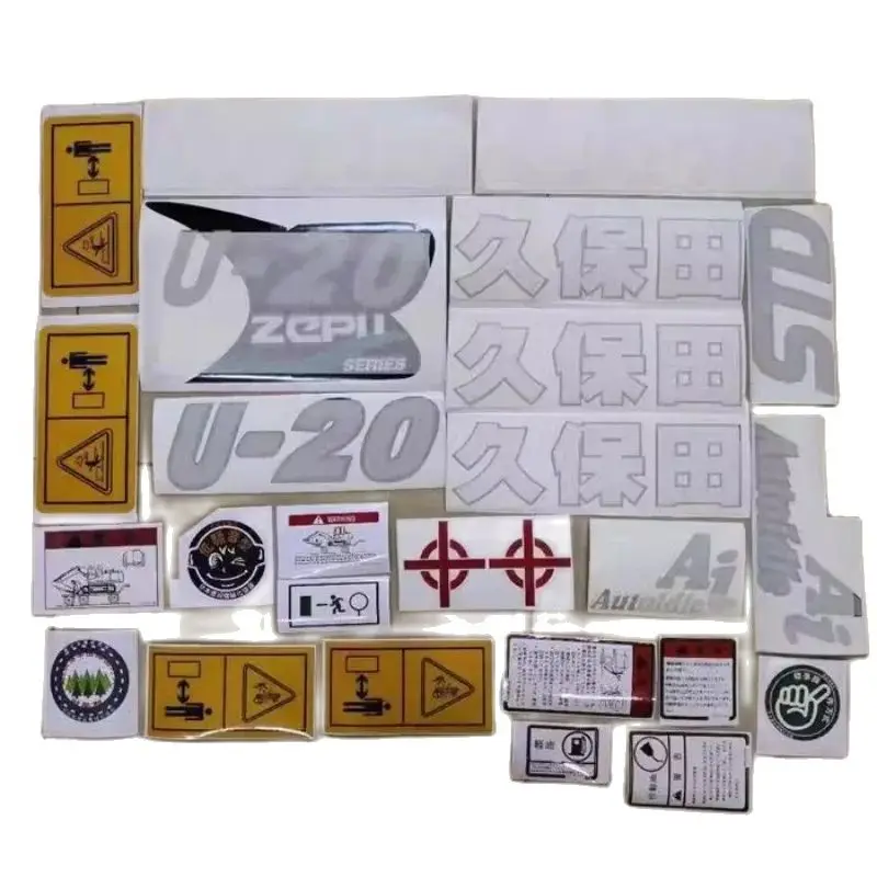 Escavatore Per Adesivi Kubota U15 U25 U20 U30 U35 U40 U50 Kx13/20/35/60/135/151/155/163/183-5 Set Completo Di Adesivi