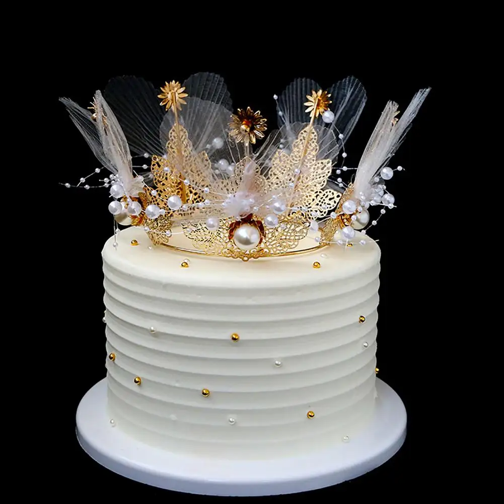 Decorazione Della Torta Novel Metal Flower Crown Cake Decoration Mini Crown Plastic Cake Topper Safe Cake Decorating Tool