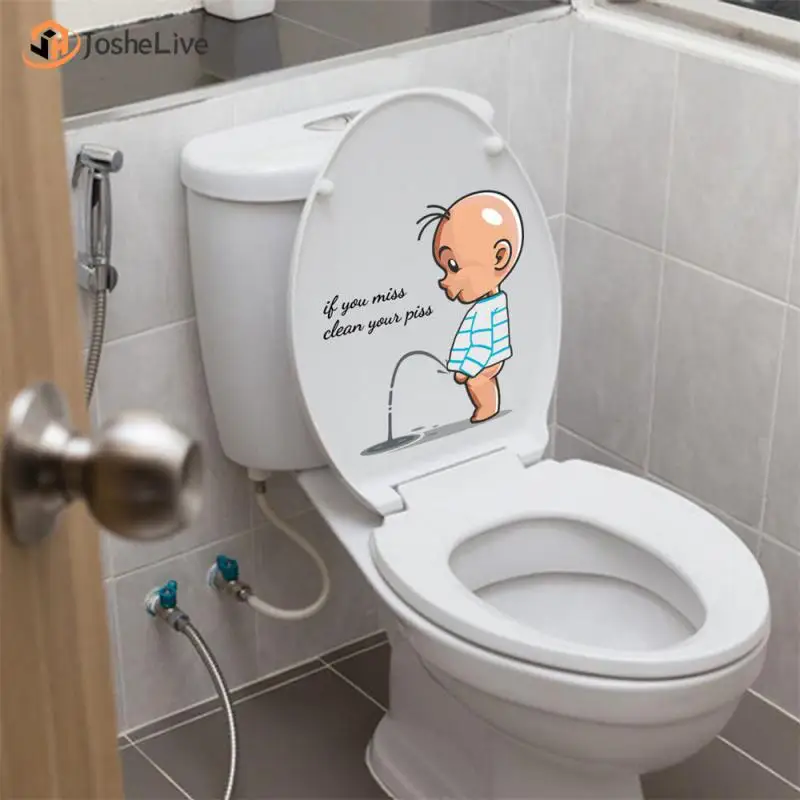 Pvc Baby Urine Toilet Logo Stickers Creativo Toilet Sign Wall Sticker Attaccare Carta Da Parati Adesivo Creativo Per Wc Carino Rimovibile