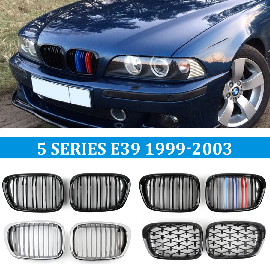 Per Bmw E39 5 Series Facelift Grill Black Matte Chrome Front Rene Grille Car Tuning Body Kit