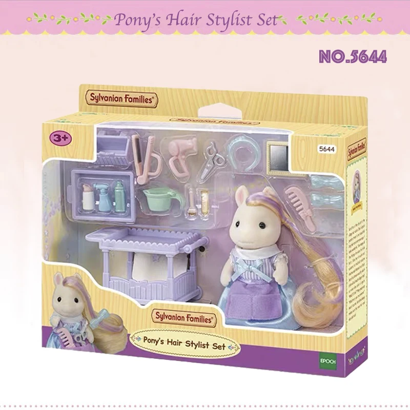 Original Sylvanian Family Doll Pony Hair Stylist Set No.5644 Mini Anime Toys Gift For Children