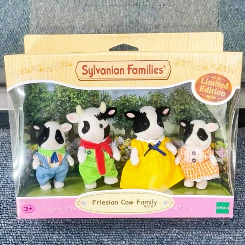 Original Sylvanian Family Anime Girl Figures Cute Plushies Furniture Set Chocolate Rabbit Twins Pvc Room Decoration Toys Gift