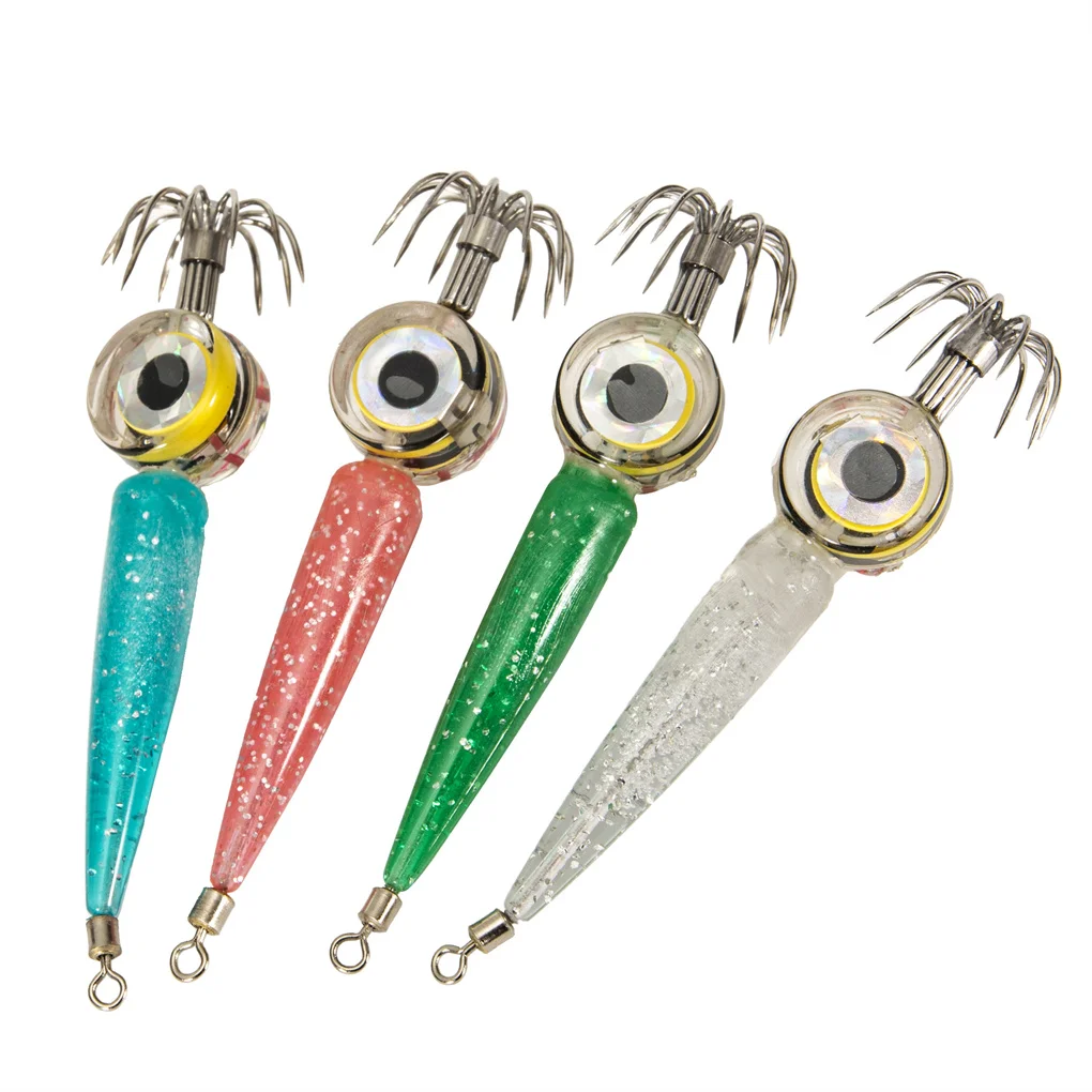 Led Shrimp Bait Squid Lure Night Fishing Jig Luminoso Multicolor Durevole Attrezzatura Per L'Uso Seducente Rosa