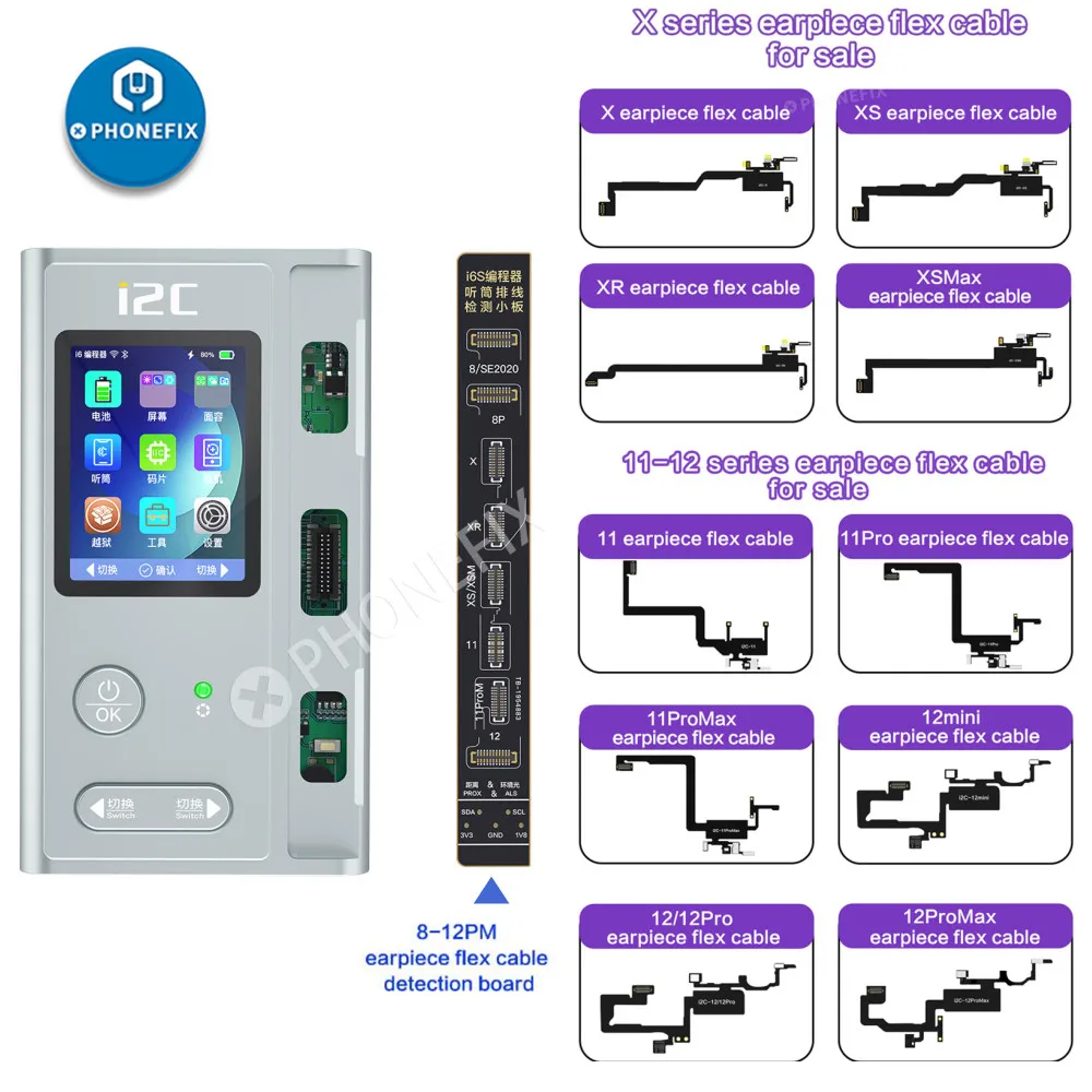I2C I6S Ricevitore Fpc Detection Board Auricolare Flex Cable Detection Adapter Per Iphone 8-14 Promax Face Id Riparazione Colore Originale