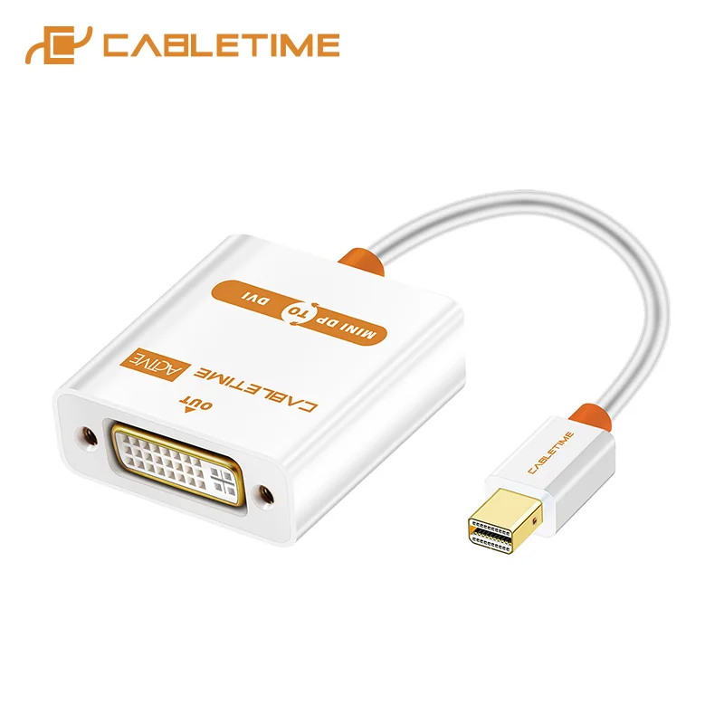 Cabletime Mini Displayport A Adattatore Dvi Convertitore M/F Thunderbolt Mini Dp A Dvi Per Macbook/Pro/Air C066