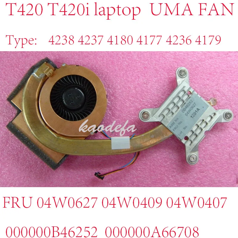 T420 Fan Per Thinkpad T420 T420I Laptop Fan Radiatore Uma Fru 04W0627 04W0409 04W0407 000000B46252 100% Test Ok