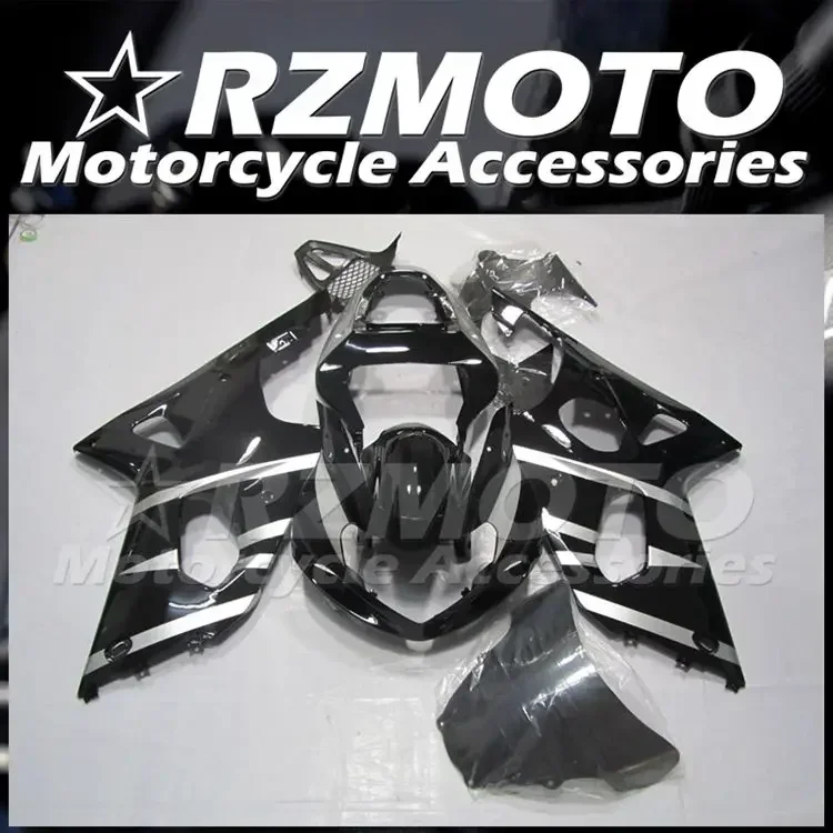 4 Regali Nuovo Kit Carene Abs Adatto Per Suzuki Gsx-R 600 750 K1 2001 2002 2003 01 02 03 Set Carrozzeria Nero Argento
