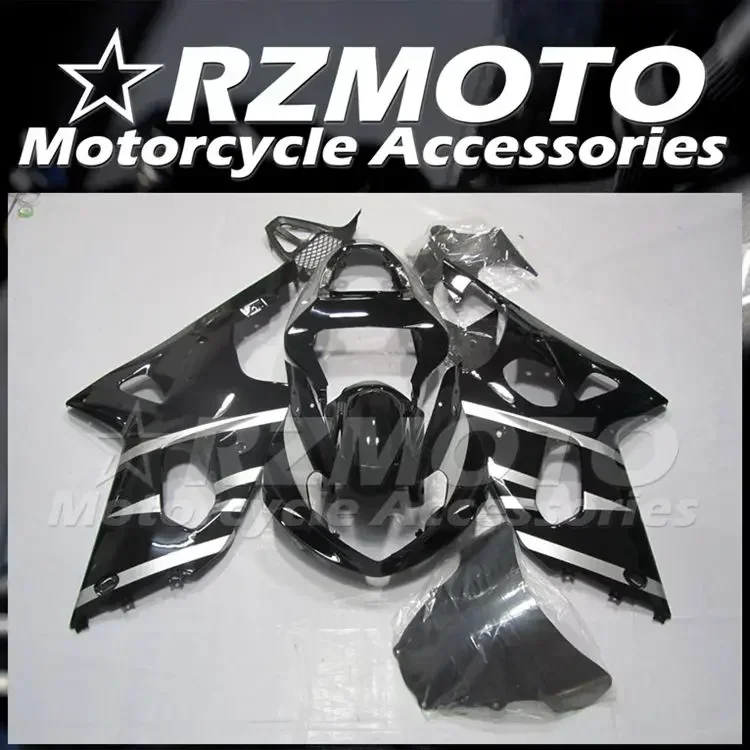 4 Regali Nuovo Kit Carene Abs Adatto Per Suzuki Gsx-R 600 750 K1 2001 2002 2003 01 02 03 Set Carrozzeria Nero Argento