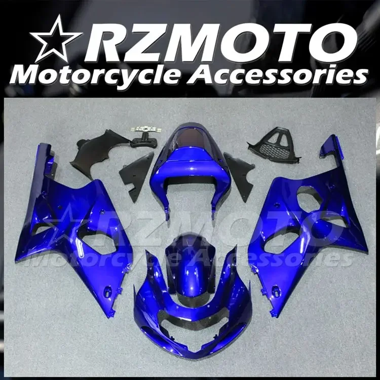 4 Regali Nuovo Kit Carene Abs Adatto Per Suzuki Gsx-R 600 750 K1 2001 2002 2003 01 02 03 Set Carrozzeria Blu Lucido