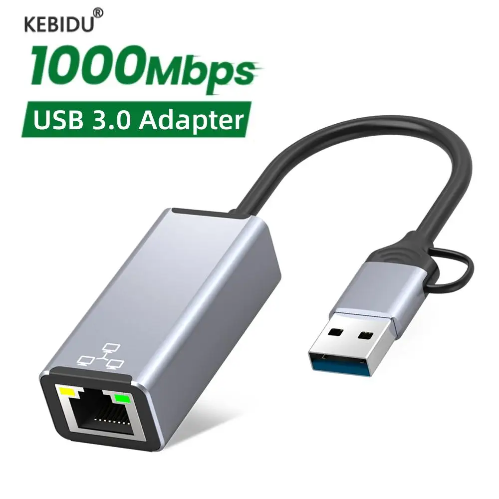 Scheda Di Rete Usb 3.0 Tipo C Adattatore Ethernet Da 1000Mbps A Rj45 Lan Per Laptop Xiaomi Pc Internet Usb Lan Mi Box Nintendo Switch