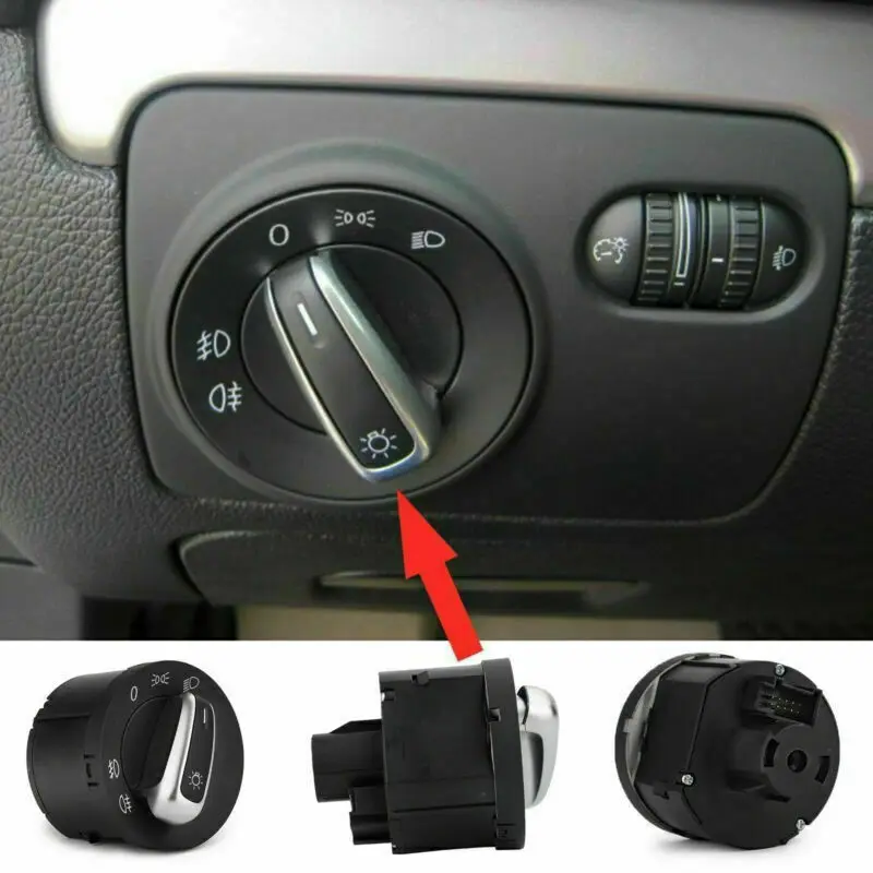 Interruttore Fendinebbia Cromato Per Seat Golf Vw Mk5 Passat B6 3C Touran Jetta