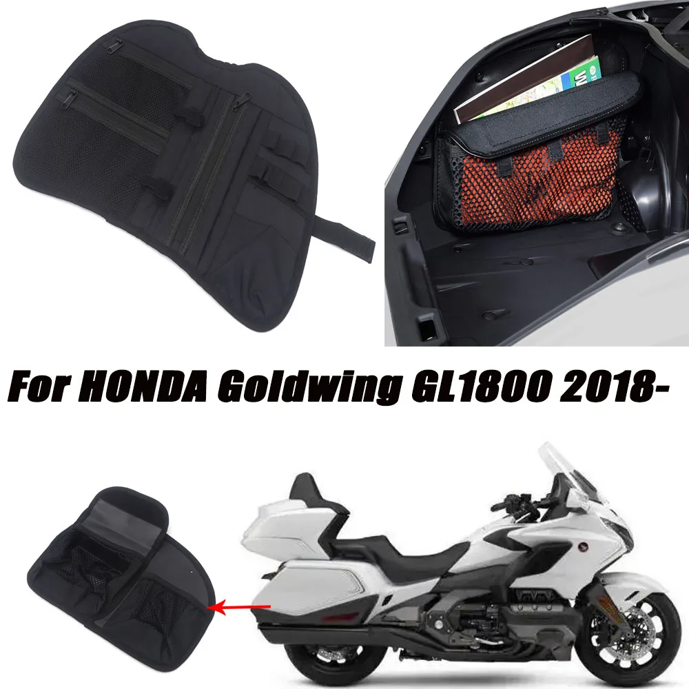 New Motorcycle Black Trunk Lid Organizer Tool Rear Bag For Honda Gold Wing Gl1800 Goldwing 2018 2019 2020