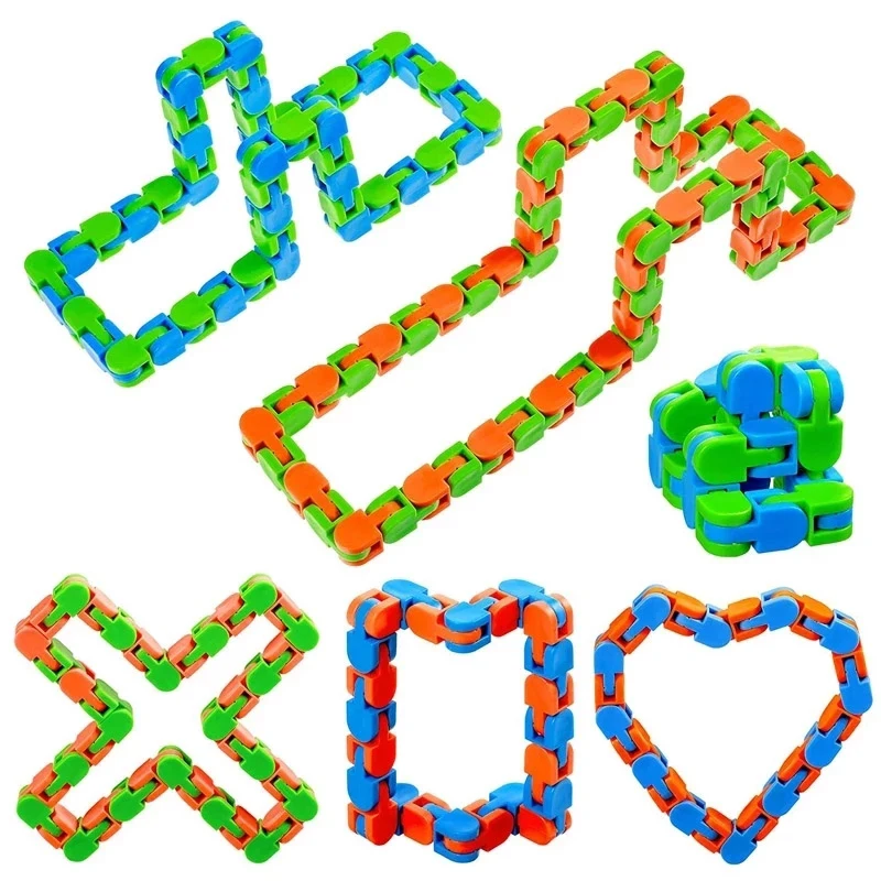 6Pcs Wacky Tracks Snap And Click Fidget Toys Per L'Ansia Adhd Stimtoy Autismo Anti Stress Kids Juguetes Para El Estres Y Ansiedad