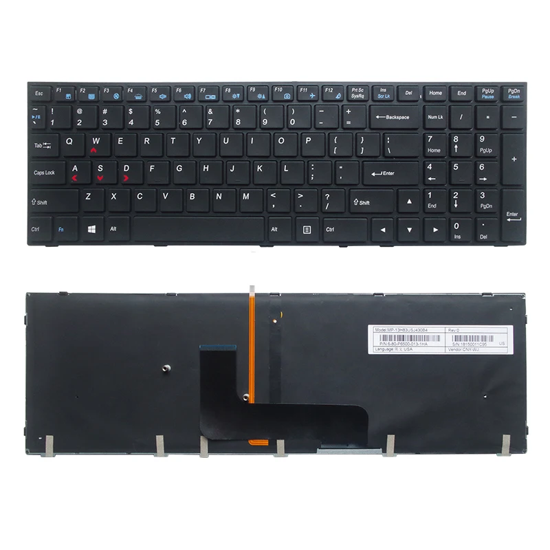 Nuovo Laptop Per Tastiera Clevo T5 Z6 Z7 Z8 P655 T57 T5S T5X Cornice Retroilluminata Americana