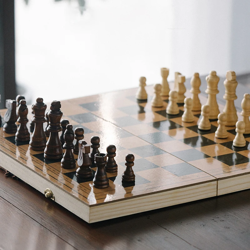 High-Grade Solid Wood Chess Set Primary School Children'S Game Special Chess Magnetic Chess Portable Chessboard King78 56Mm I184