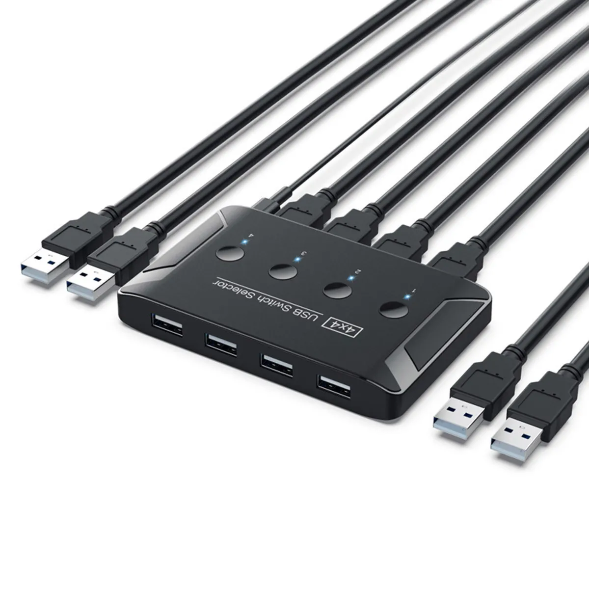 Xiwai 4 Porte Pcs Sharing 4 Dispositivi Switch Selector Kvm Usb 2.0 Per Tastiera Mouse
