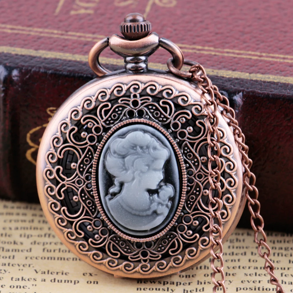 Orologio Da Tasca Al Quarzo Rosso Retrò Orologio Da Donna Collana Regalo Di Compleanno Di Natale Relojes De Bolsillo