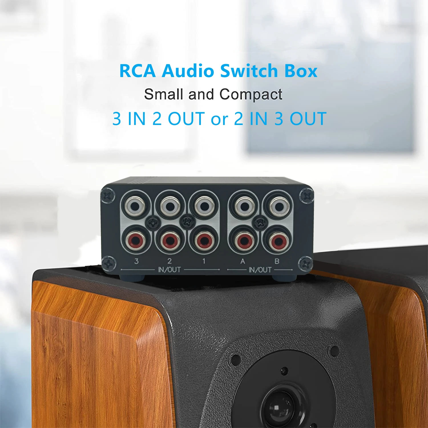 3 Vie In 2 Out Rca Stereo Audio Switch Input Signal Source Switcher Selector Splitter Box Per Hifi Home Audio Passivo A B Amp