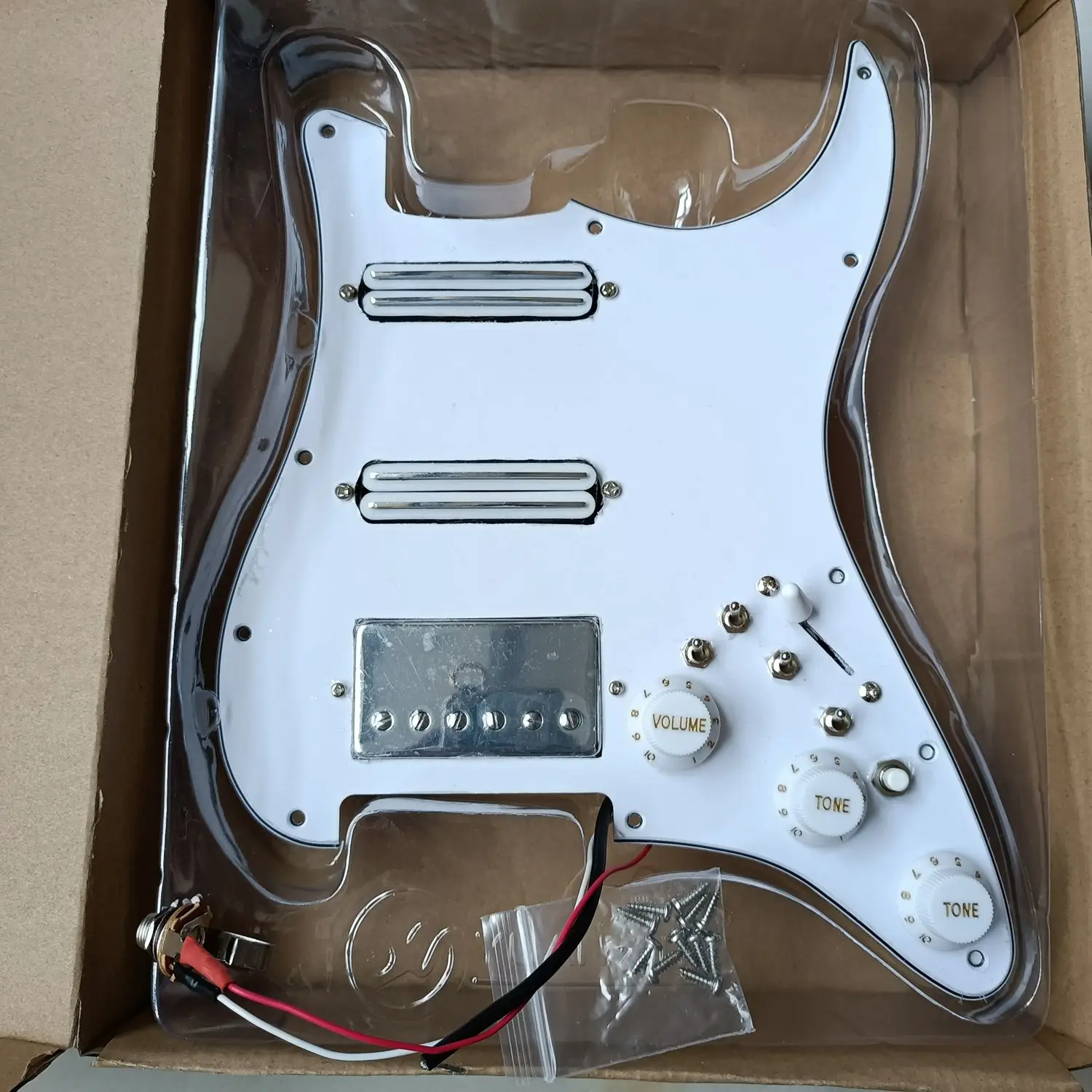 Aggiornamento Ssh Precablato Battipenna Multifunzione 7 Vie Bobina Split Switch Dual Hot Rail High Output Chrome Pickup Parti Di Chitarra