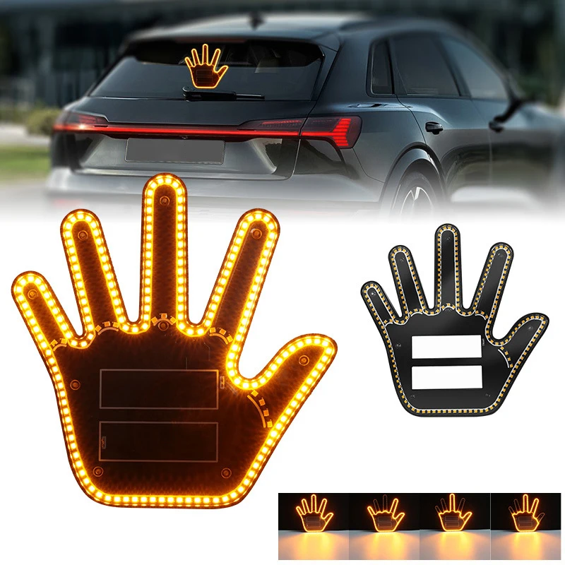 Luce Di Gesto A Led Per Lunotto Posteriore Universale Per Auto Con Telecomando Funny Road Rage Sign Lamp Warning Light Accessori Auto
