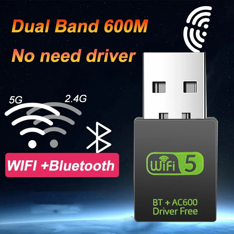 Bluetooth 4.2 Usb Wifi Scheda Di Rete Wireless Usb 2.0 Dongle 2.4G/5G Adattatore Wifi Dual Band Scheda Wifi Per Pc Laptop Windows