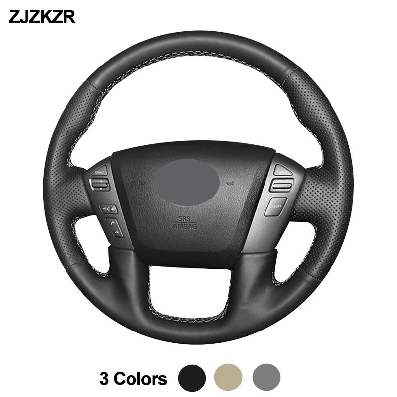 Coprivolante Per Auto Cucito A Mano Per Nissan Patrol Armada Titan / Titan Xd Frontier 2011 - 2023 Beige Nero Grigio Scuro