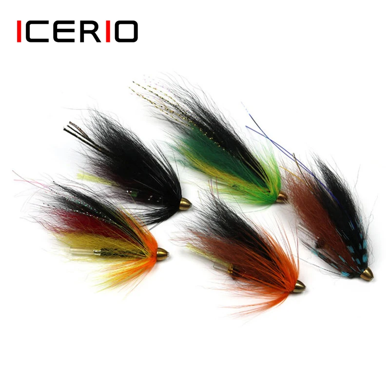 Icians 4Pcs Conehead Tube Fly Streamer Mosche Bagnate Trota Salmone Pesca Esca Esca