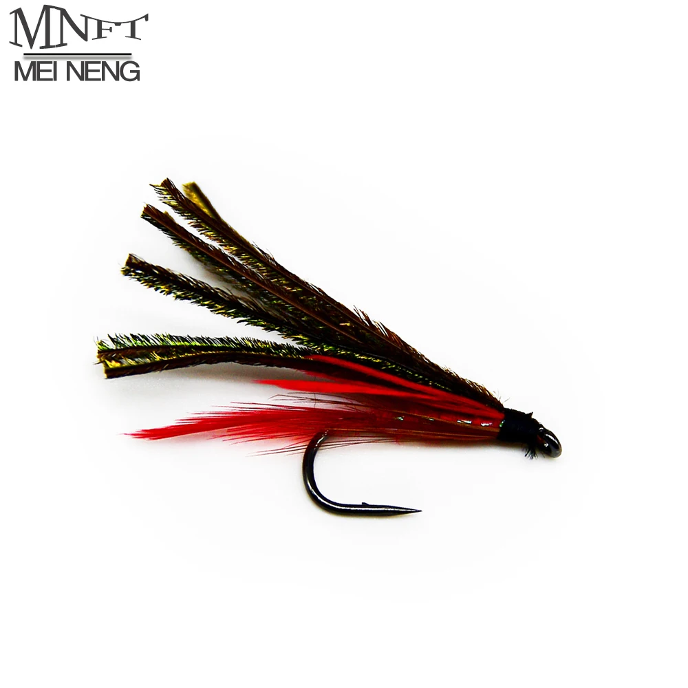 Mnft 10Pcs 7 # Red Peacock Demon Streamer Esche Artificiali Fly Trout Mosche Fly Ganci Spinato Richiamo Di Pesca