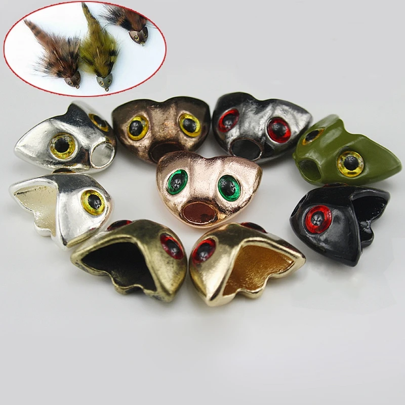 Mnft 10Pcs Fly Tying Fish Skull Sculpin Helmet Fly Fishing Streamer Making Skull Head Fly Leging Material