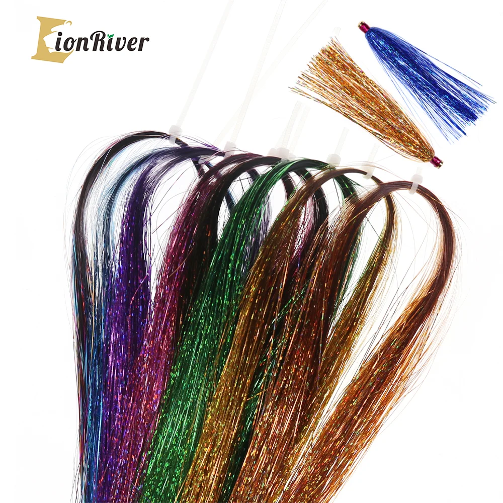 Lionriver 2Bundle Flat Holographic Crystal Flash Tinsel Diy Saltwater Bass Trout Streamers Esche Da Pesca Fly Tying Make Material