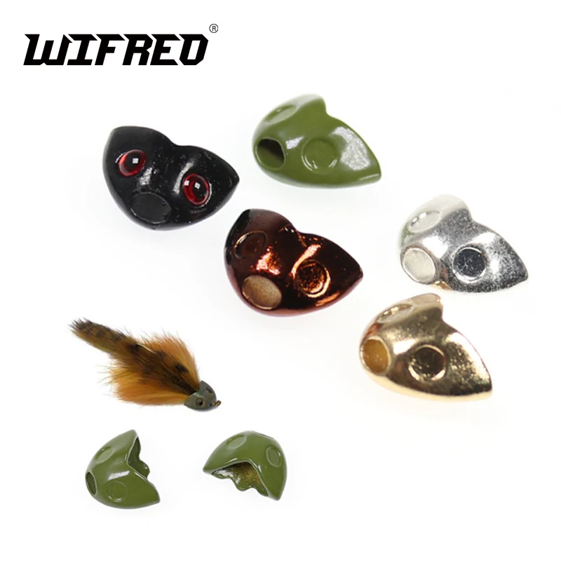 Wifreo 5Pcs Fly Legatura Testa Di Pesce Maschera Di Pesce Streamer Legatura Taglia S L Sculpin Casco Streamer