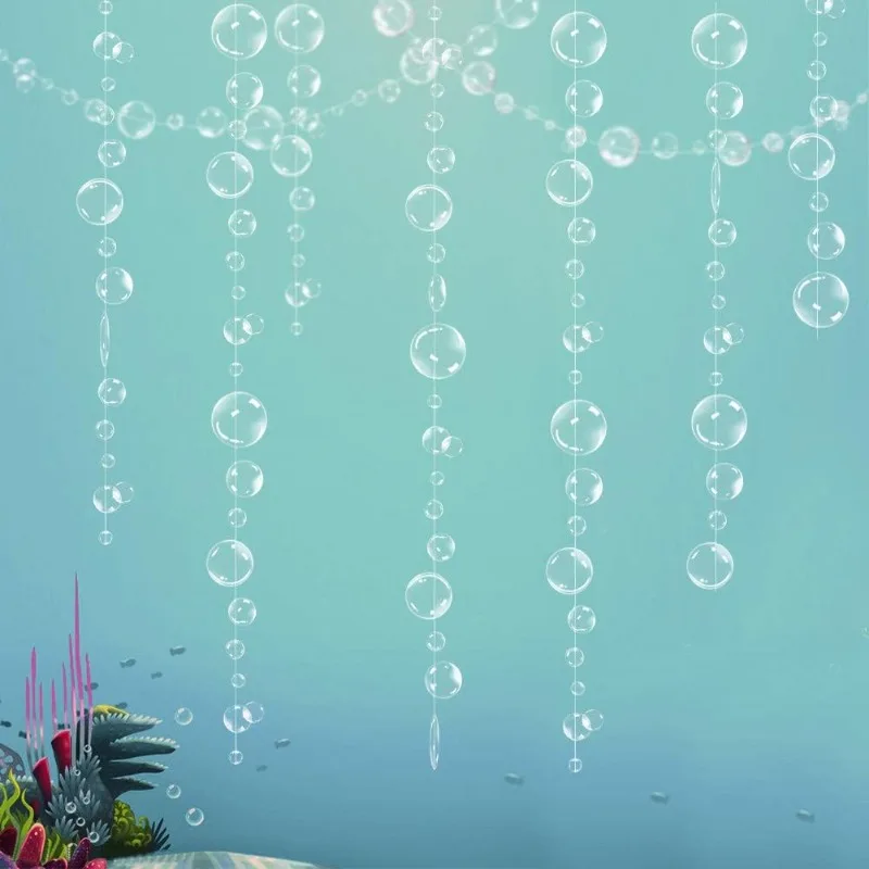 6Pcs Dreamy Kids Birthday Banner Decor Pvc Clear Bubble Ghirlande Under The Sea Christmas New Year Party Streamer Decorations