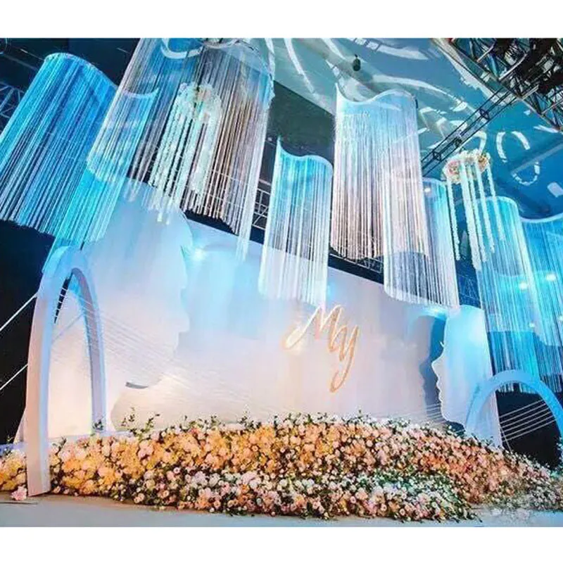 String Curtain Flash Line Shiny Tassel Strings Door Window Divisore Decorativo Tenda Glitter Valance Decorazione Della Casa