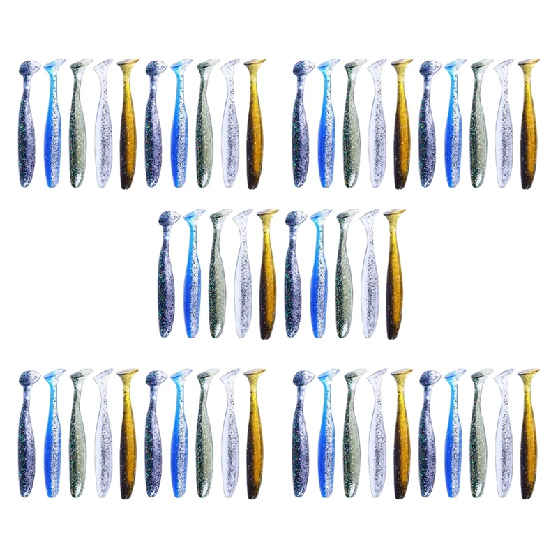 50Pcs Soft Lure Silicone Bait Wobbler Fishing Lure Sea Worm Swimbait Streamer Silicone Lure Accessori Per La Pesca