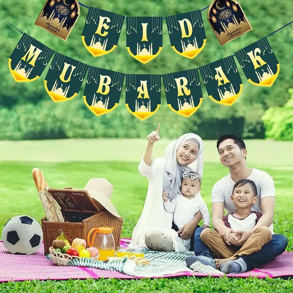 Eid Mubarak Banner Balloons Ramadan Kareem Decoration Ramadan Mubarak Muslim Islamic Festival Party Decorazioni Fai Da Te