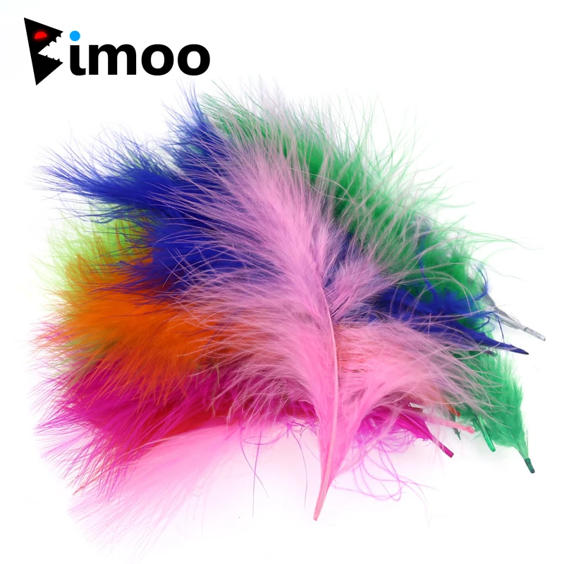 Bimoo 500 Pz/Pacco Big Pack Fly Tying Marabou Feather Per Streamer Fly Jig Woolly Bugger Leech Fly Tying Dye Feather White