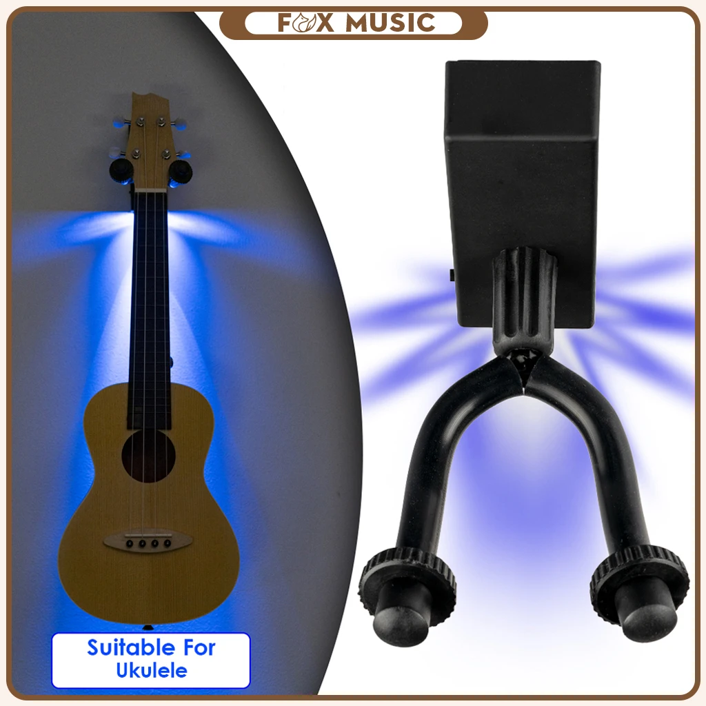 21/23/26 Pollici Ukulele Hanger Blu Led Montaggio A Parete Appendiabiti Display Forte Struttura In Metallo Imbottitura Morbida Per Soprano/Concerto/Te