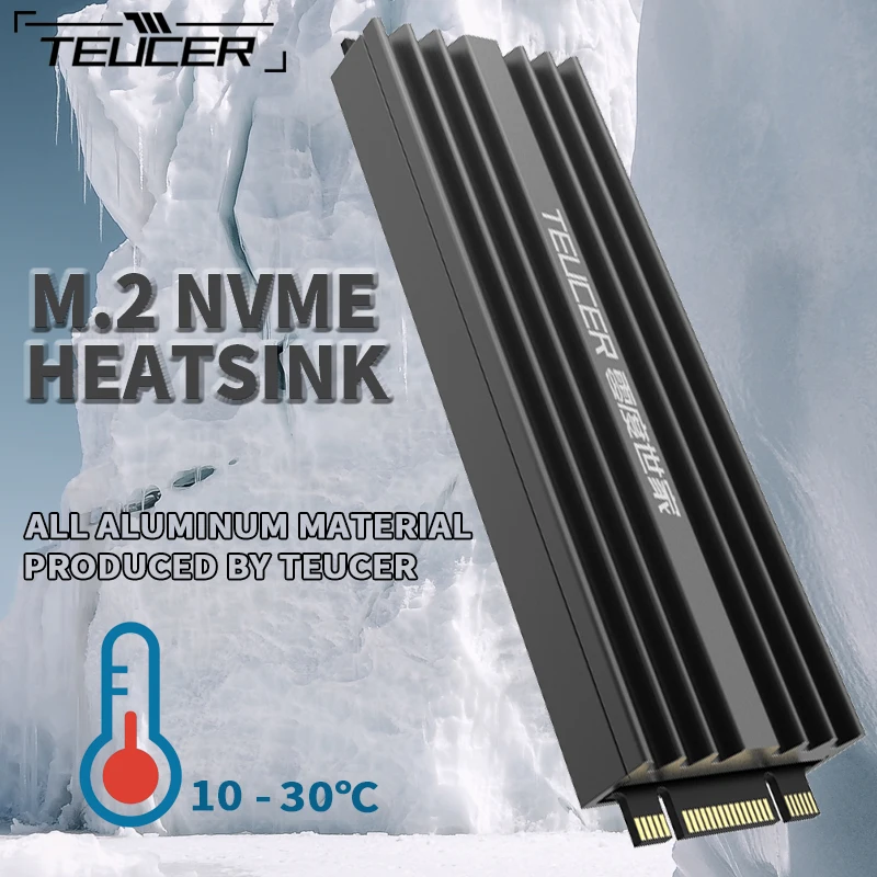 Teucer 2280 Ssd Dissipatore M.2 Nvme Radiatore Magnesio Lega Di Alluminio Pc Radiatore Efficiente Con Pad Termico M2 Ssd Dissipatore Di Calore