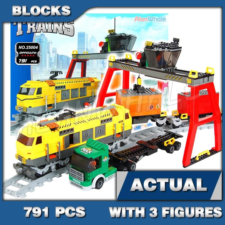 791Pcs City Trains Cargo Container Truck Crane Tank Wagon Auto Carrier 25004 Set Di Blocchi Compatibili Con Il Modello