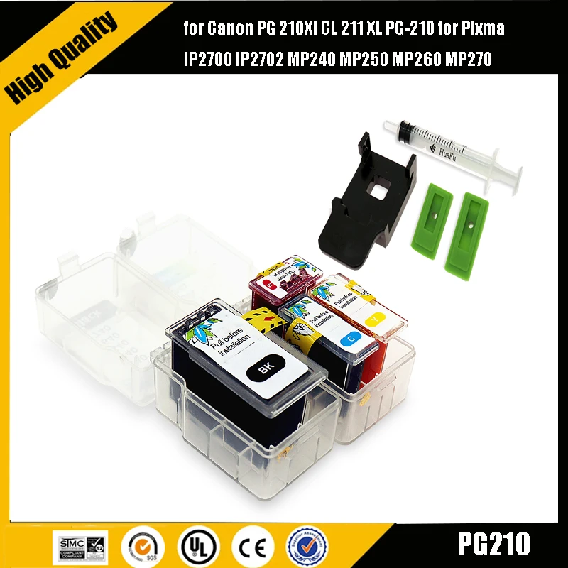 Einkshop Smart Cartridge Rifll Kit Per Canon Pg 210 Cl 211 Per Canon Pixma Mp490 Mx320 Mx330 Mx340 Mx350 Mx410 Mx420