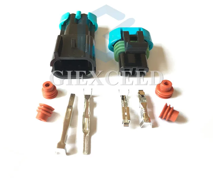 2 Set 2 Pin Starter 15300027 15300002 Femmina Maschio Weather Pack Impermeabile Presa Ventola Auto Connettore Cablaggio Automobilistico