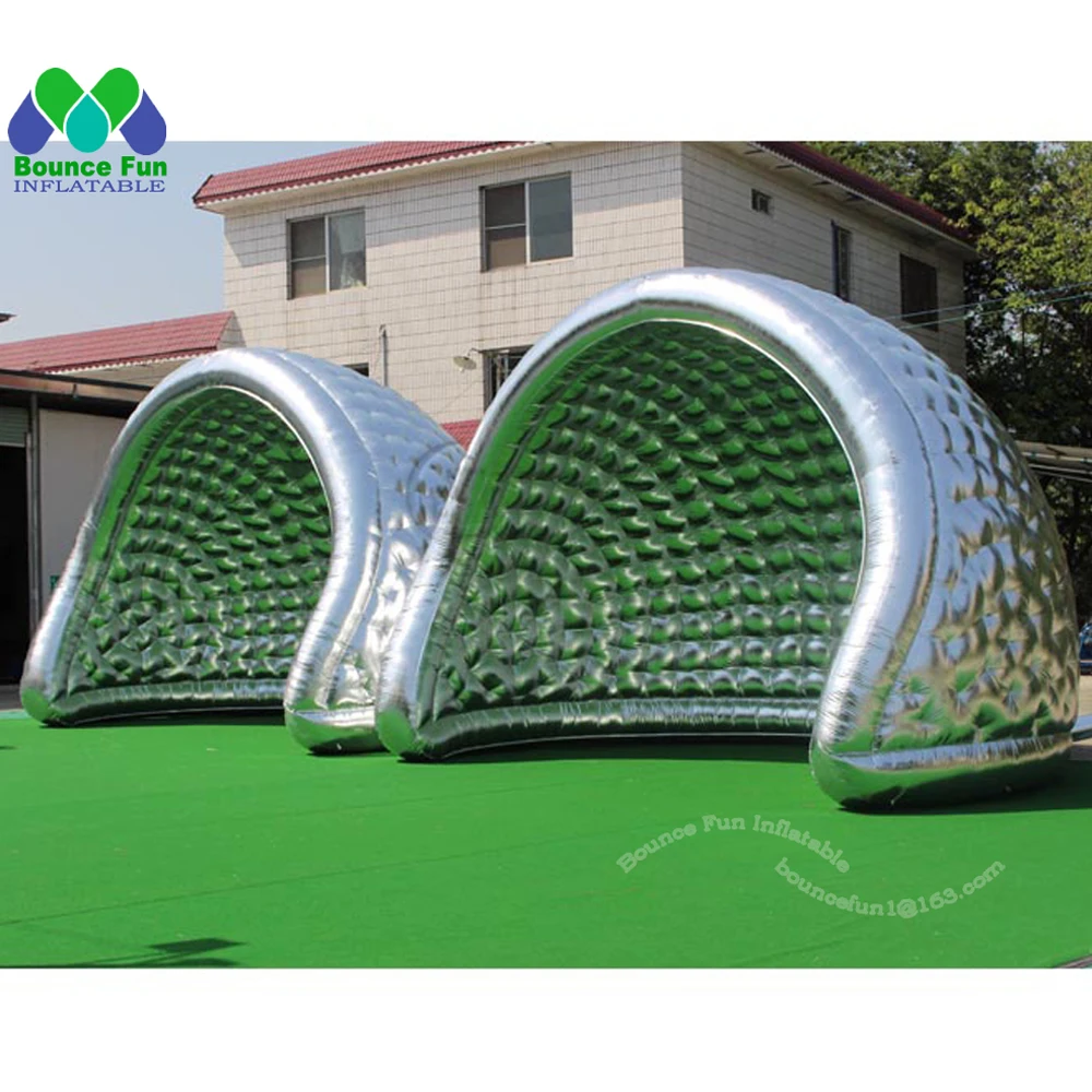 Tenda Igloo A Cupola Gonfiabile Personalizzata Per Tendone Da Palcoscenico Oxford Half Luna Disco Trade Show House Building Con Ventilatore Continuo